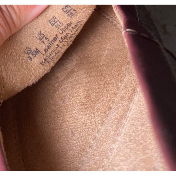 Womens Brown Leather Loafers Size 9.5 Slip-On Casual Shoes Stitch Detailing - Picture 6 of 8